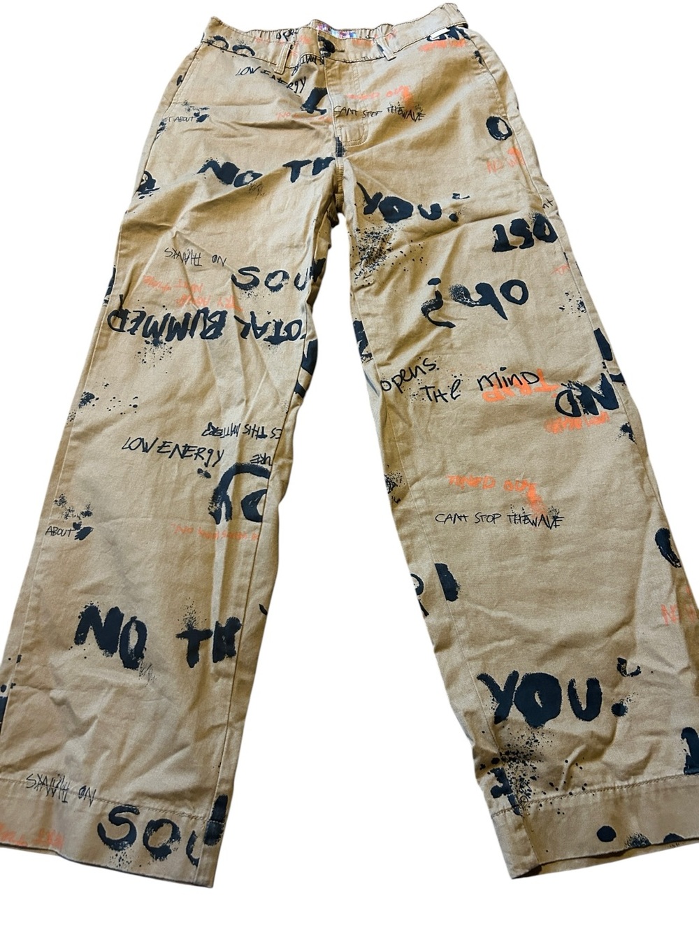 Urban Outfitters Men's S Printed Pull-on Straight Fit Chino Pant Graffiti Style